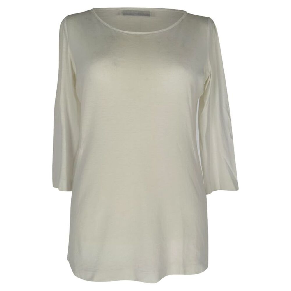 Jil Sander 3/4 Sleeve T-Shirt in White Cotton
